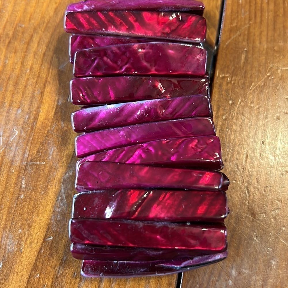 Bundle Sale 3 for $15 | Dark Ruby Colored | Mother of Pearl Shell Bracelet - Picture 6 of 10
